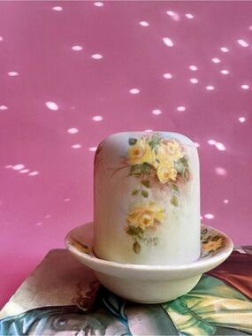 Vintage Porcelain Hand Painted Fairy Lamp